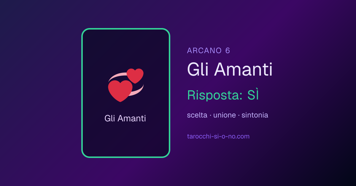 Gli Amanti, arcano 6 dei tarocchi: in una lettura sì o no significa SÌ
