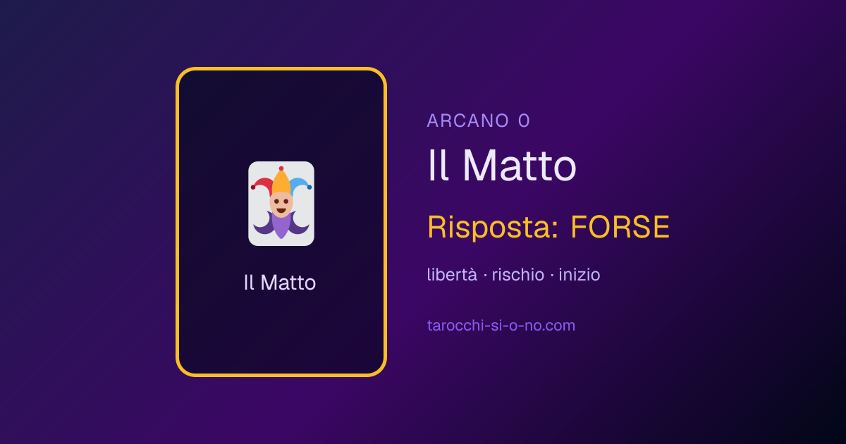 Il Matto, arcano 0 dei tarocchi: in una lettura sì o no significa FORSE