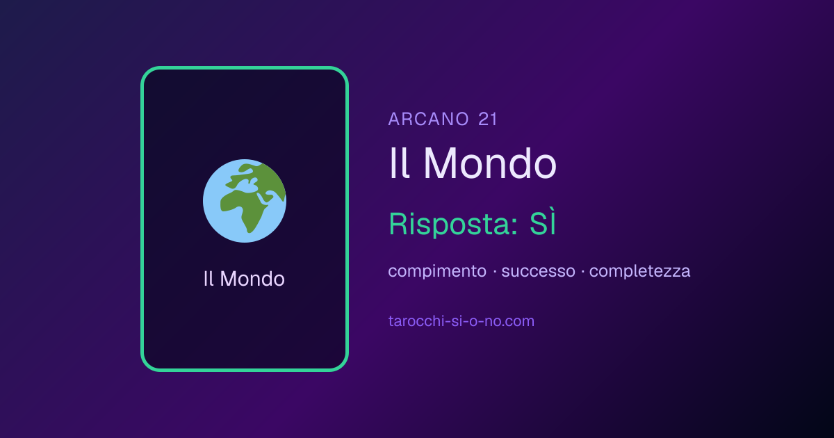Il Mondo, arcano 21 dei tarocchi: in una lettura sì o no significa SÌ