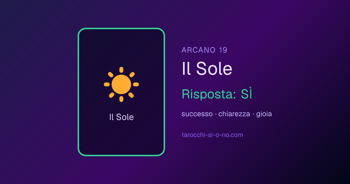 Il Sole, arcano 19 dei tarocchi: in una lettura sì o no significa SÌ