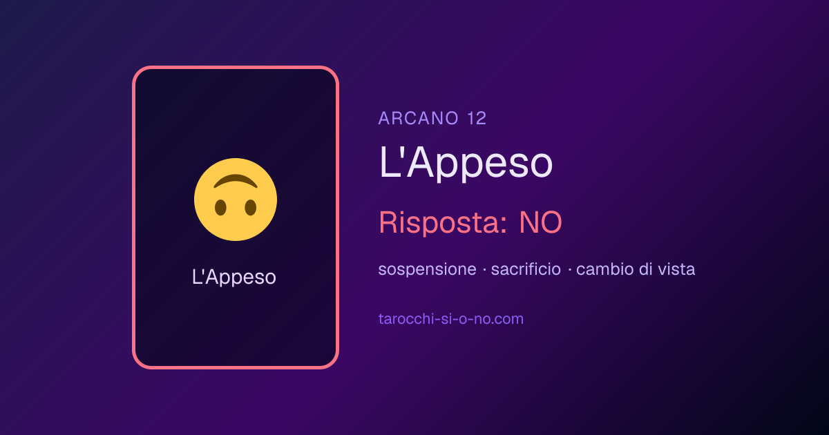 L'Appeso, arcano 12 dei tarocchi: in una lettura sì o no significa NO