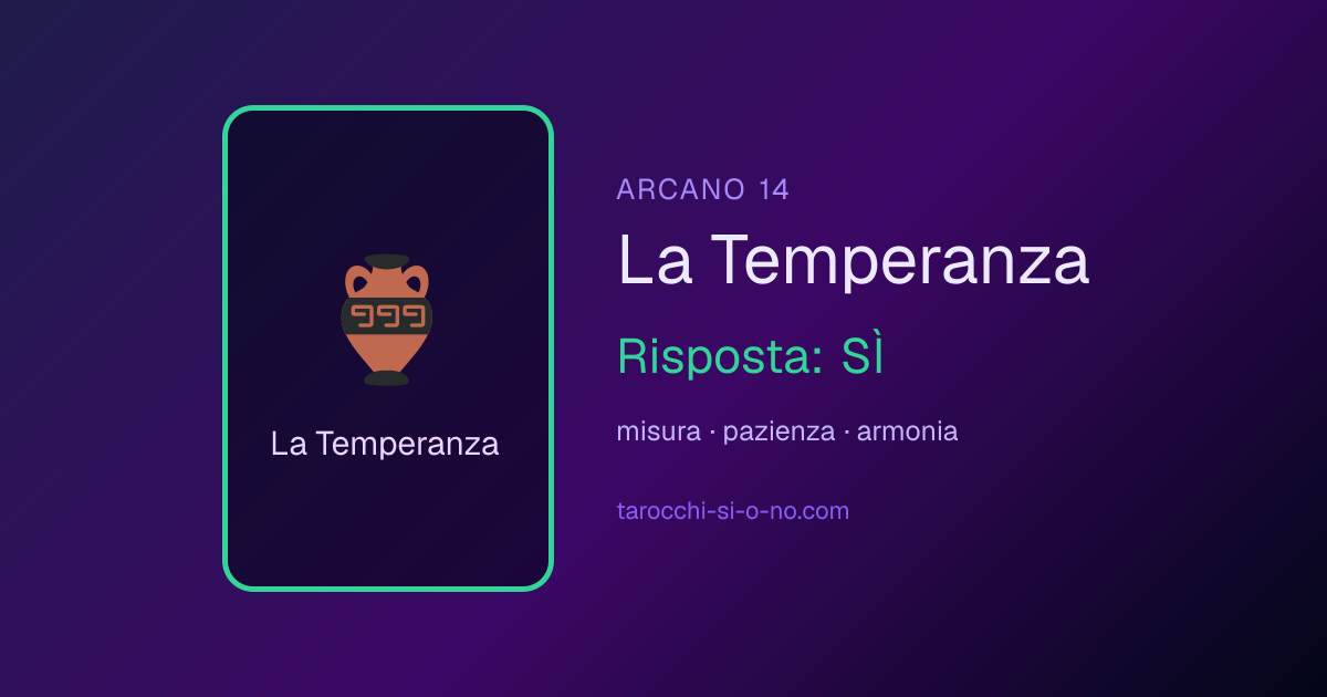 La Temperanza, arcano 14 dei tarocchi: in una lettura sì o no significa SÌ